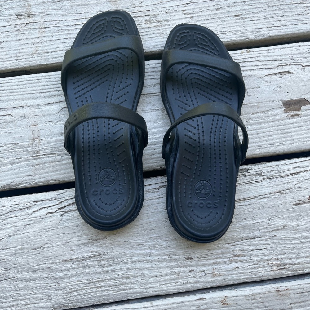 Crocs sandals size 8 Womens black